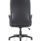 High-back black leather executive office chair with arms, designed for comfort during long hours at the desk.