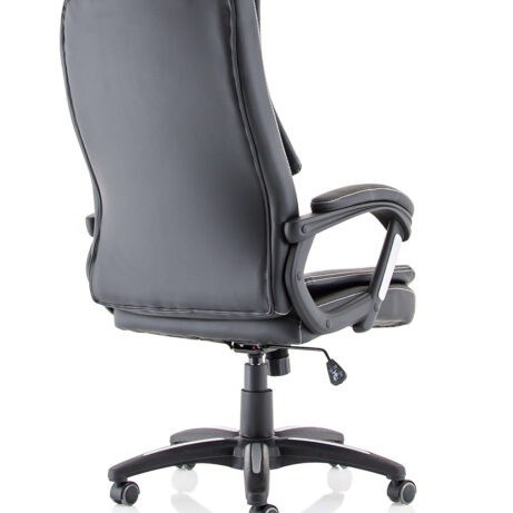 Dakota High Back Black Leather Executive Office Chair with arms, featuring a durable design for all-day comfort.