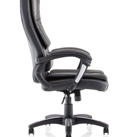 Dakota High Back Black Leather Executive Office Chair with arms, designed for all-day comfort and support.