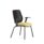 Eclipse Meet chair with a breathable mesh back, yellow seat, black frame, and optional arms for versatile office use.