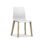 FJORD Chair with white polypropylene shell and wooden four-leg frame, suitable for café and office environments.
