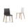 FJORD Chair featuring a durable black polypropylene shell with wooden legs and a white polypropylene shell with wooden legs.