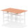 Air Back-to-Back Scalloped Edge Height Adjustable Bench Desk – 4 Person