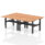 Air Back-to-Back Scalloped Edge Height Adjustable Bench Desk – 4 Person