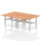 Air Back-to-Back Scalloped Edge Height Adjustable Bench Desk – 4 Person