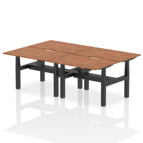 Air Back-to-Back Scalloped Edge Height Adjustable Bench Desk – 4 Person