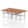 Air Back-to-Back Scalloped Edge Height Adjustable Bench Desk – 4 Person