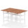 Air Back-to-Back Scalloped Edge Height Adjustable Bench Desk – 4 Person