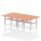 Air Back-to-Back Scalloped Edge Height Adjustable Bench Desk – 4 Person