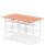Air Back-to-Back Scalloped Edge Height Adjustable Bench Desk – 4 Person