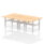 Air Back-to-Back Scalloped Edge Height Adjustable Bench Desk – 4 Person