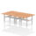 Air Back-to-Back Scalloped Edge Height Adjustable Bench Desk – 4 Person