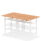 Air Back-to-Back Scalloped Edge Height Adjustable Bench Desk – 4 Person