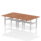 Air Back-to-Back Scalloped Edge Height Adjustable Bench Desk – 4 Person