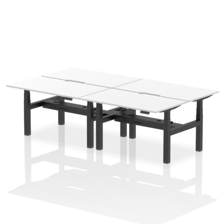 Air Back-to-Back Scalloped Edge Height Adjustable Bench Desk – 4 Person