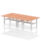 Air Back-to-Back Scalloped Edge Height Adjustable Bench Desk – 4 Person