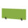 Air Desktop Screen in 400mm height, 1200mm width, featuring bespoke Myrrh Green fabric and black supports.