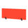 Bespoke Tabasco Orange fabric desktop screen, 400mm high, 1200mm wide, supported by black legs.