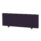 Air Desktop Screen 400mm high, 1400mm wide, in bespoke Tansy Purple fabric with black supports.