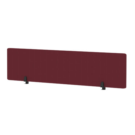 Air Desktop Screen, 400mm high, 1800mm wide, Bespoke Ginseng Chilli fabric, featuring black supports.