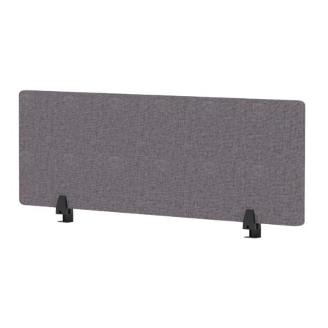 Bespoke Rivet Fuse Fabric Air Desktop Screen, 400mm high and 1200mm wide, with black supports.