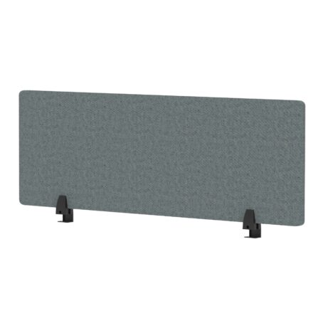 Air Desktop Screen - 400mm high, 1200mm wide, in bespoke rivet tensile fabric with black supports.