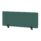 Air Desktop Screen - 400mm high, 1200mm wide, in Bespoke Quest Kelp Fabric, with black supporting feet.