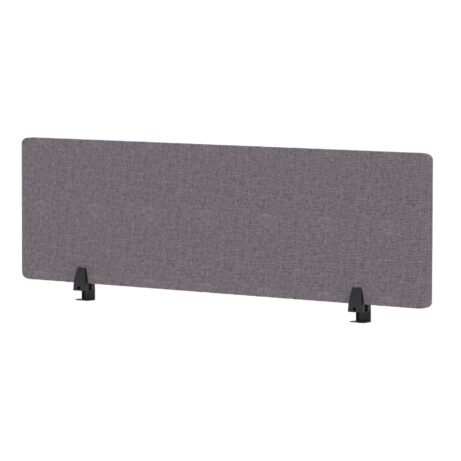 Air Desktop Screen, 400mm high, 1400mm wide, in Bespoke Rivet Fuse Fabric with black supports.