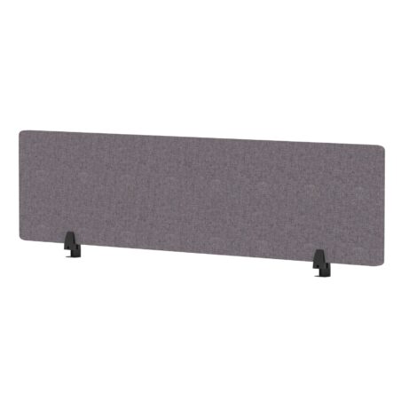 400mm high Air Desktop Screen in bespoke Rivet Fuse fabric, 1600mm wide, with black supports.