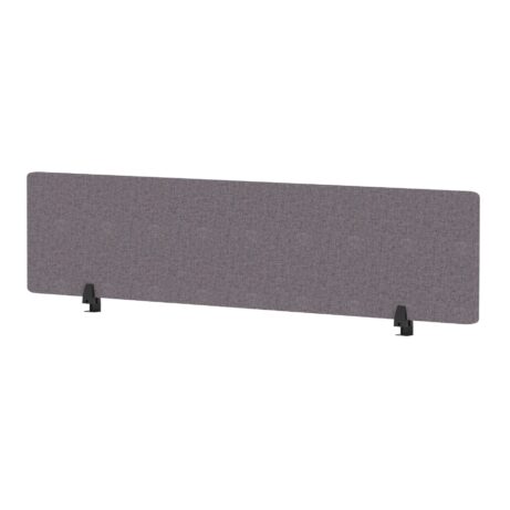 400mm high Air Desktop Screen, 1800mm wide, in Bespoke Rivet Fuse Fabric with black supports.