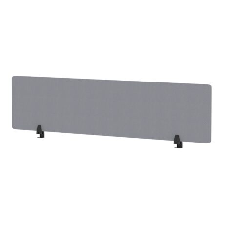 400mm high Air Desktop Screen, 1800mm wide, in bespoke Quest shell fabric with black supports.