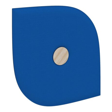 Hush Wall Mounted Acoustic Panel, 590 x 590 mm, blue reversible fabric with timber center, includes fixing kit.