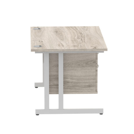 Impulse 1200mm Cantilever Straight Desk With Single Fixed Pedestal