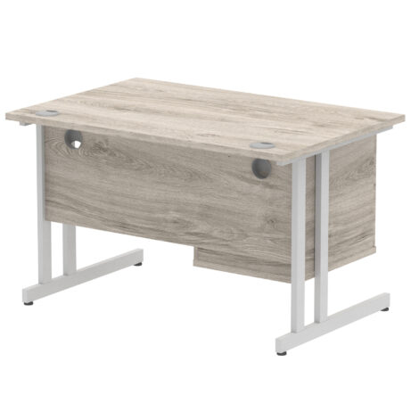Impulse 1200mm Cantilever Straight Desk With Single Fixed Pedestal