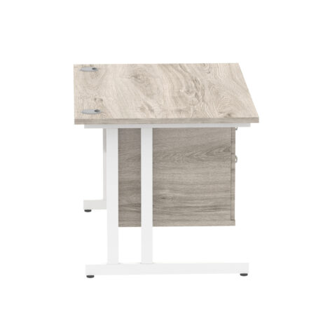 Impulse 1200mm Cantilever Straight Desk With Single Fixed Pedestal