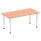 Impulse 1600mm Straight Table With Post Leg