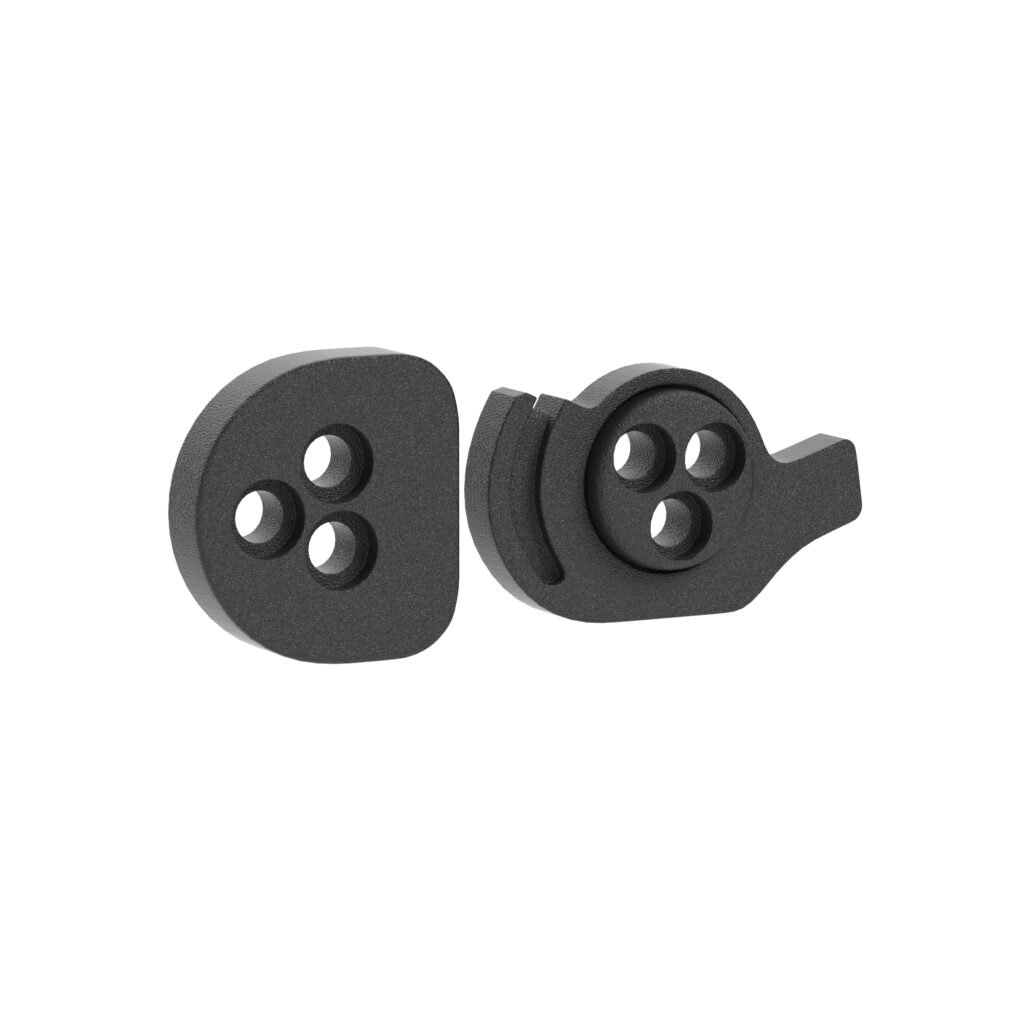 Impulse Table Linking Bracket in black, designed for 25mm thick table tops for flexible desk linking. Sold individually.