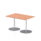 Italia Rectangular Poseur Table Silver Leg