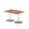 Italia Rectangular Poseur Table Silver Leg