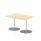 Italia Rectangular Poseur Table Silver Leg