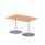 Italia Rectangular Poseur Table Silver Leg