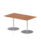 Italia Rectangular Poseur Table Silver Leg