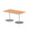 Italia Rectangular Poseur Table Silver Leg