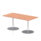 Italia Rectangular Poseur Table Silver Leg