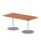 Italia Rectangular Poseur Table Silver Leg