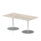 Italia Rectangular Poseur Table Silver Leg