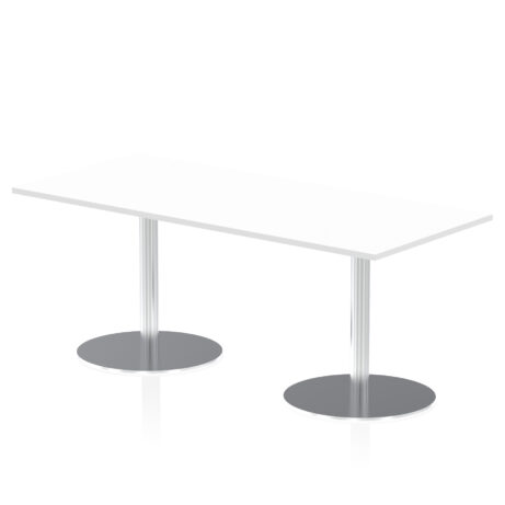 Italia Rectangular Poseur Table Silver Leg
