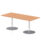 Italia Rectangular Poseur Table Silver Leg