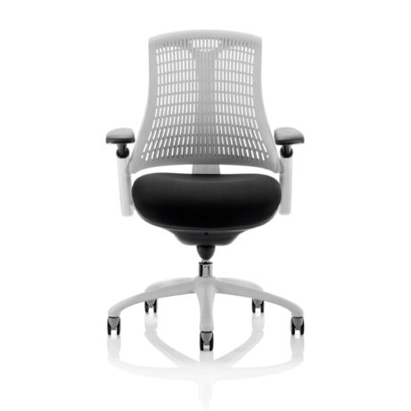 Flex Medium Back White Frame Task Operator Office Chair with Arms
