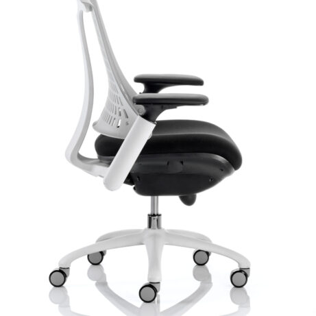 Flex Medium Back White Frame Task Operator Office Chair with Arms